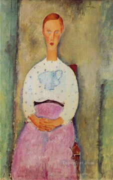 girl with a polka dot blouse 1919 Amedeo Modigliani Oil Paintings